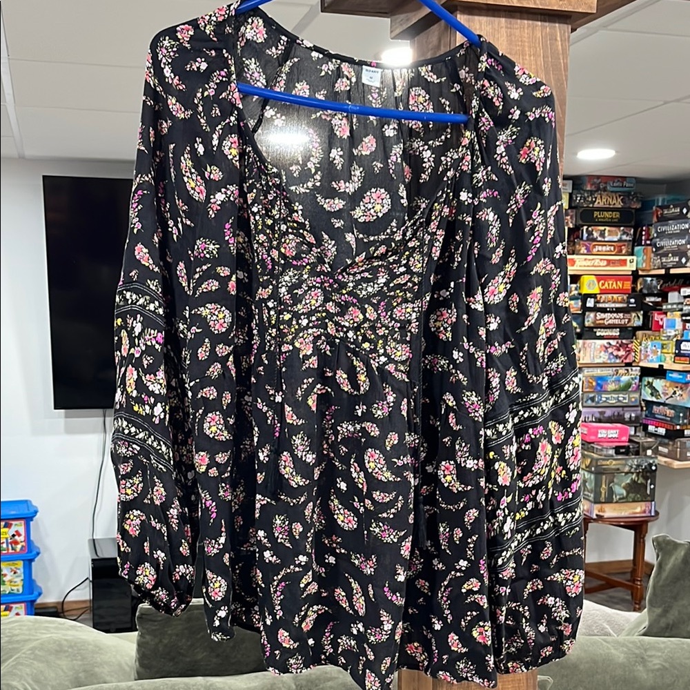 Old Navy Black Floral Top